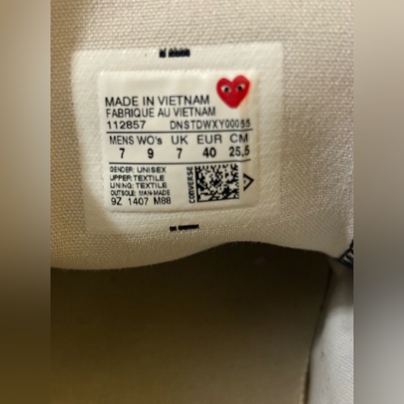 Converse Play All Star Comme Des Garcons Sneakers - Picture 8 of 9